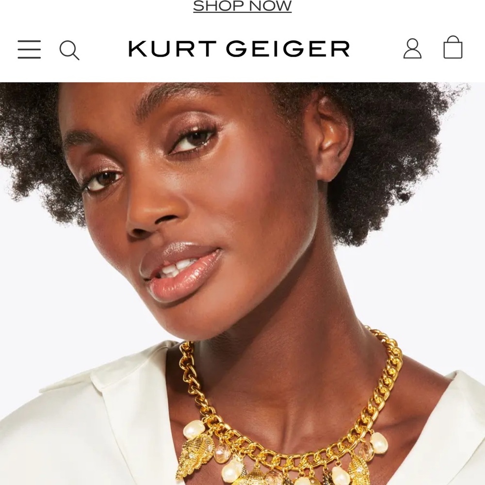 Kurt Geiger Gold Shells FISH BIRD & Pearls